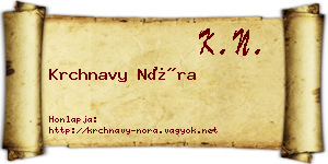 Krchnavy Nóra névjegykártya